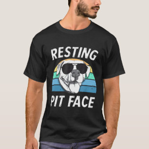 Camiseta Cara de descanso engraçada da raça de cachorro Pit