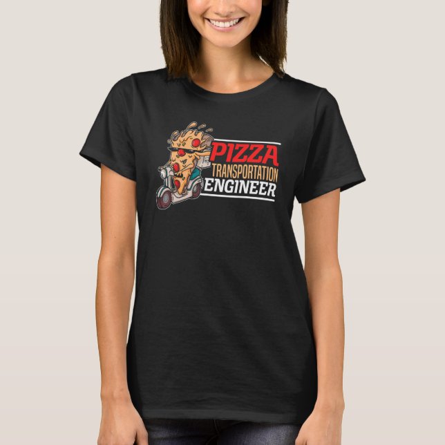 Camiseta Cara de Entrega de Comida de Transporte de Pizza (Frente)