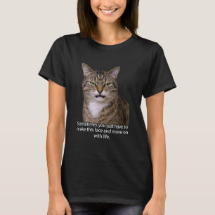 Camiseta Cara de Gato Engraçada, Irritada e Aborrecida Meme