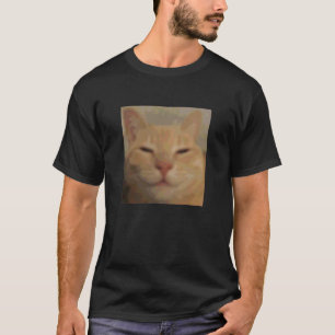 Camiseta Cara de Gato Laranja Engraçado Meme Foto Borrosa