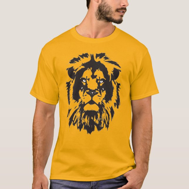 Camiseta Cara de leão, estou te observando. Tatuagem na cab (Frente)