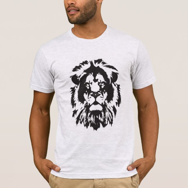 Camiseta Cara de leão, tatuagem de cabeça de leão (Frente)