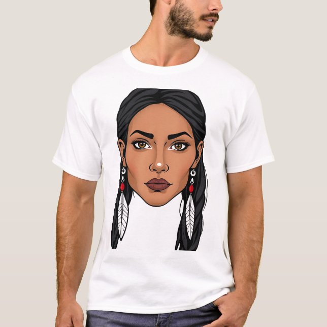Camiseta Cara de Mulher Cherokee (Frente)