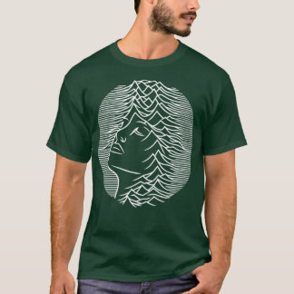Camiseta cara de mulher com ondas geométricas