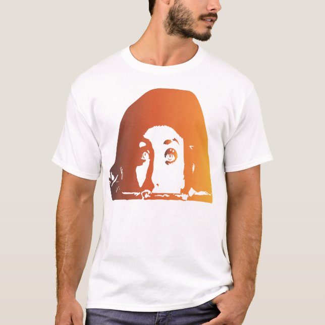Camiseta Cara de mulher espiando a cara (Frente)