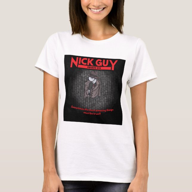 Camiseta Cara de Nick, detective privado (Frente)