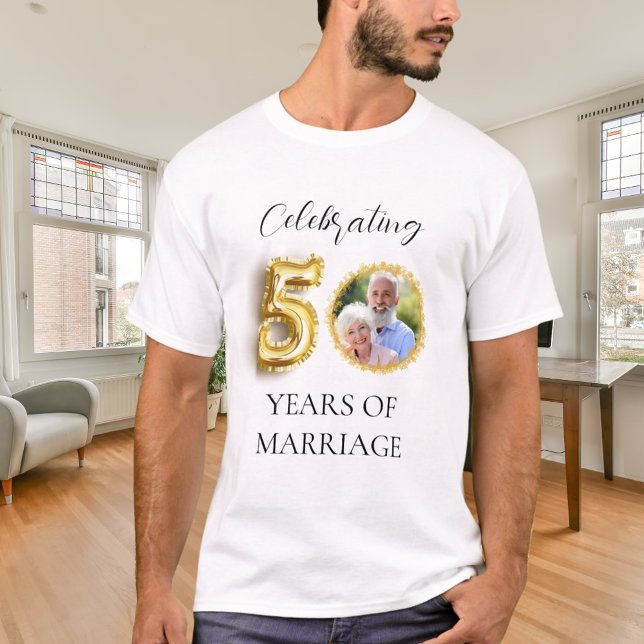 Camiseta cara de ouro do 50º aniversário de casamento (Criador carregado)