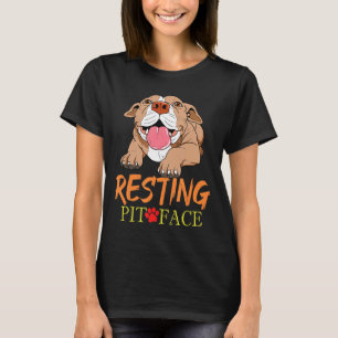 Camiseta Cara de Pit Bull Relaxado Presente Pitbull Terrier