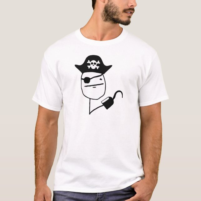 Camiseta Cara de póquer do pirata - meme (Frente)