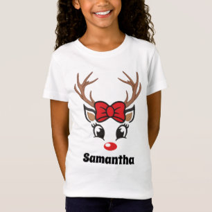 Camiseta Cara de Rena de Natal Fofo