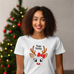 Camiseta Cara de Rena Menina Fofa