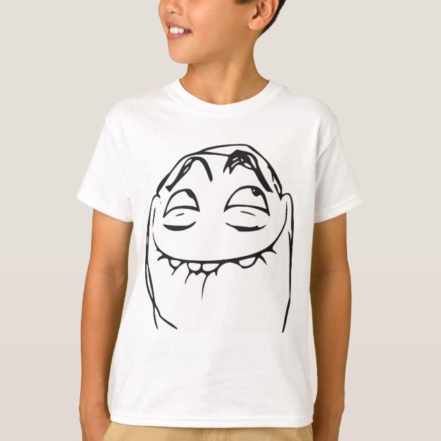 Camiseta Cara de riso Meme cómico da raiva de PFFTCH (Frente)
