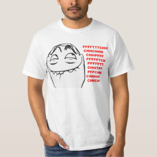 Camiseta Cara de riso Meme cómico da raiva de PFFTCH