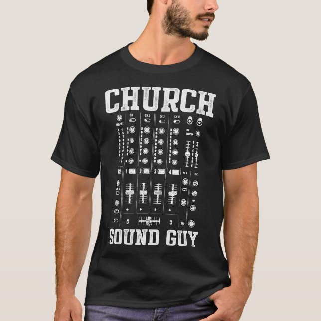 Camiseta Cara de som da igreja Acredite no Engenheiro técni (Frente)