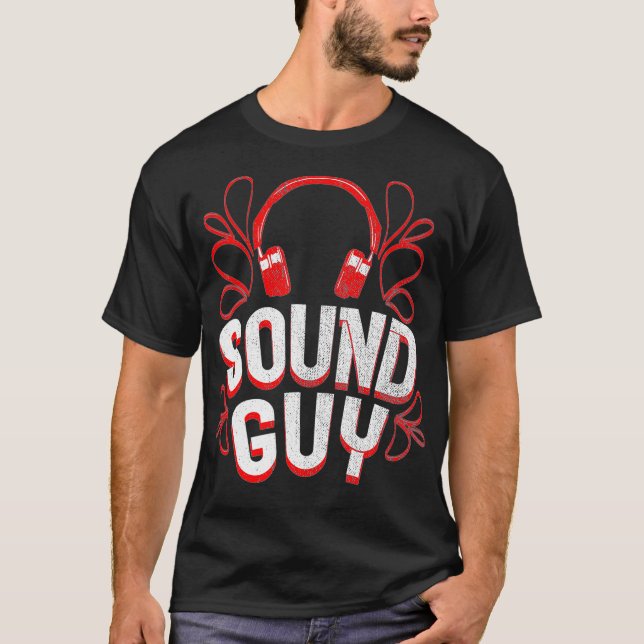 Camiseta Cara de som Design de Engenheiro de áudio Gravação (Frente)