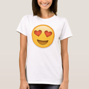 Camiseta Cara de sorriso com o emoji Coração-Dado forma d