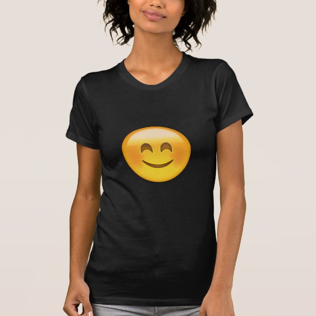 Camiseta Cara de sorriso com olhos de sorriso Emoji (Frente)
