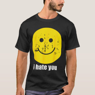 Camiseta Cara de sorriso engraçado eu odeio retrô