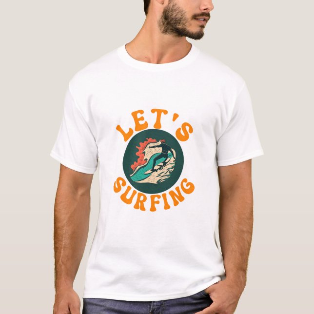 Camiseta cara de Surfe de vamos (Frente)