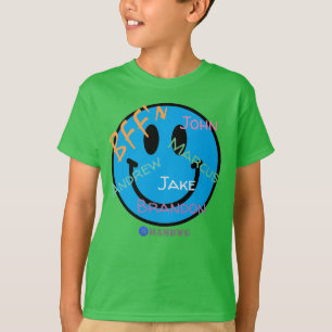 Camiseta Cara de T-Shirt do Menino Rosto BFF Blue Emoji