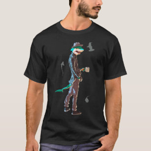 Camiseta Cara de Tubarão Humanóide Café