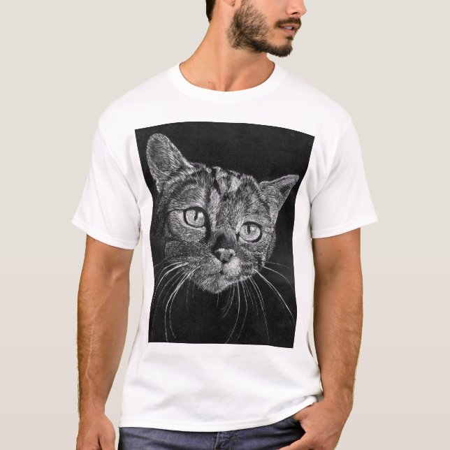Camiseta Cara do gato meu desenho do segundo grau (Frente)