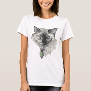 Camiseta Cara do gato Siamese