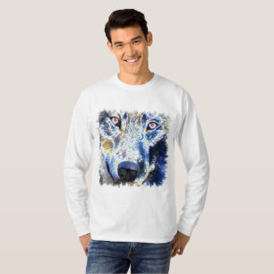 Camiseta Cara do lobo colorida