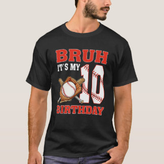 Camiseta Cara, é meu 10º aniversário Jogador de beisebol de