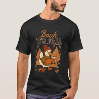Camiseta Cara, é Outono, Ganso, Tempero de Abóbora, Dia de