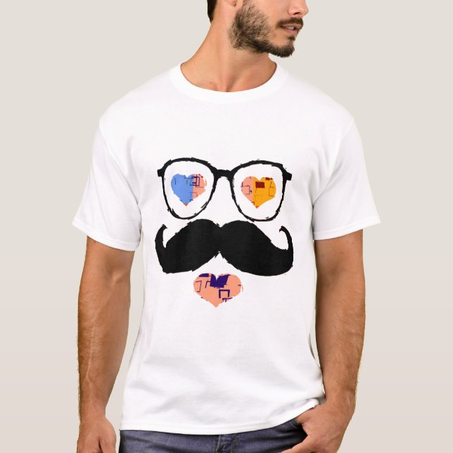 Camiseta Cara engraçada com bigode 2 (Frente)