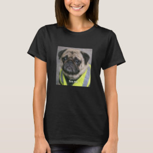 Camiseta Cara engraçada de pug trabalho meme humor foto bor