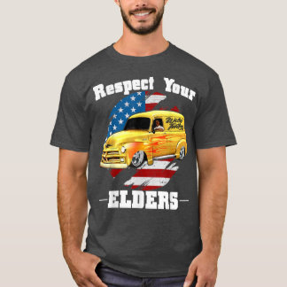 Camiseta Cara Engraçado do Carro - Respeite o Painel Clássi