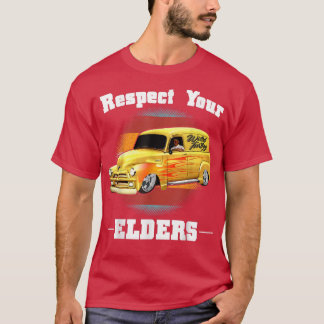 Camiseta Cara Engraçado do Carro - Respeite o Painel Clássi