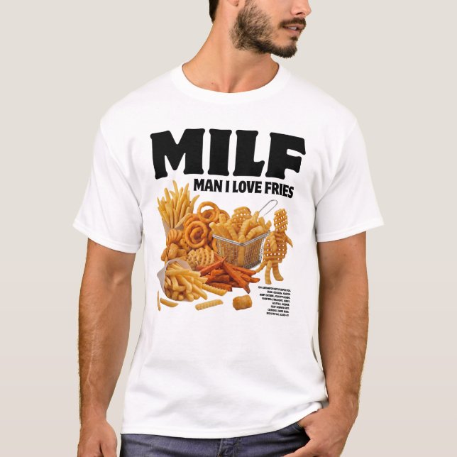 Camiseta Cara Eu Amo Batatas Fritas (Frente)
