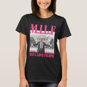 Camiseta Cara, eu amo criminosos Donald Trump Rosa Engraçad