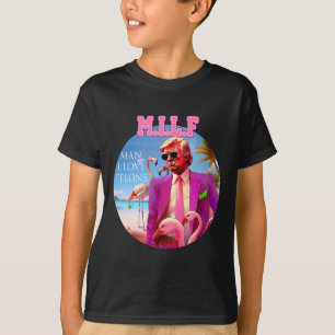 Camiseta Cara eu amo criminosos engraçado Trump Flamingo Ro