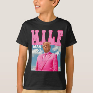 Camiseta Cara Eu Amo Criminosos Engraçado Trump Rosa 2024 P