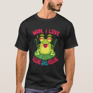 Camiseta Cara Eu Amo Fazer Pescaria Noturna e Caçar Rãs Pia