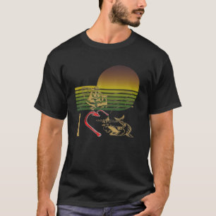 Camiseta Cara Eu Amo Pescar De Um Barco Gráfico Vintage Pr