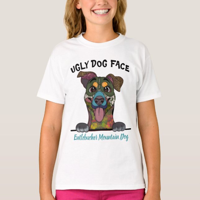 Camiseta Cara feia de cão entlebucher exclusiva (Frente)
