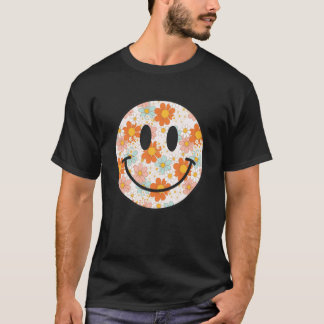 Camiseta Cara Feliz de Margarida Retro Estética Préppy Home