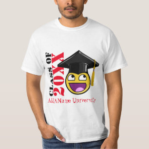 Camiseta Cara impressionante Meme com chapéu da graduaçã
