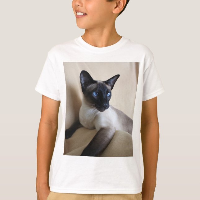 Camiseta Cara lindo do gato Siamese (Frente)
