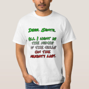Camiseta Cara lista das meninas de nada do papai noel