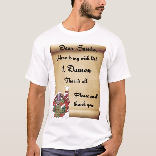 Camiseta Cara lista de objectivos pretendidos Damon do (Frente)