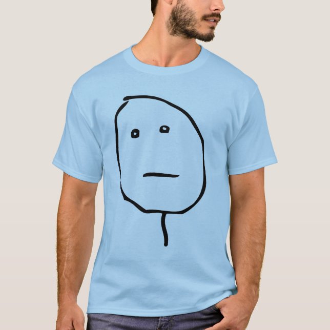 Camiseta Cara Meme da raiva da cara de póquer (Frente)
