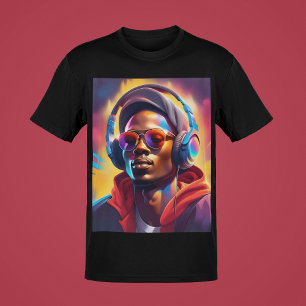 Camiseta Cara Música Retrato Legal Swag Jovem Estilo de Car