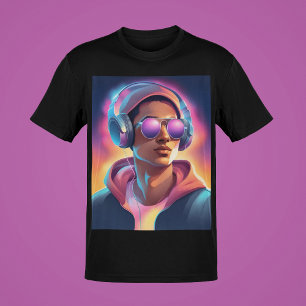 Camiseta Cara Música Retrato Legal Swag Jovem Estilo de Car