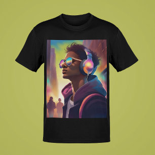 Camiseta Cara Música Retrato Legal Swag Jovem Estilo de Car